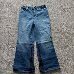 Victoria Beckham Two-Tone Blue Flare Jeans